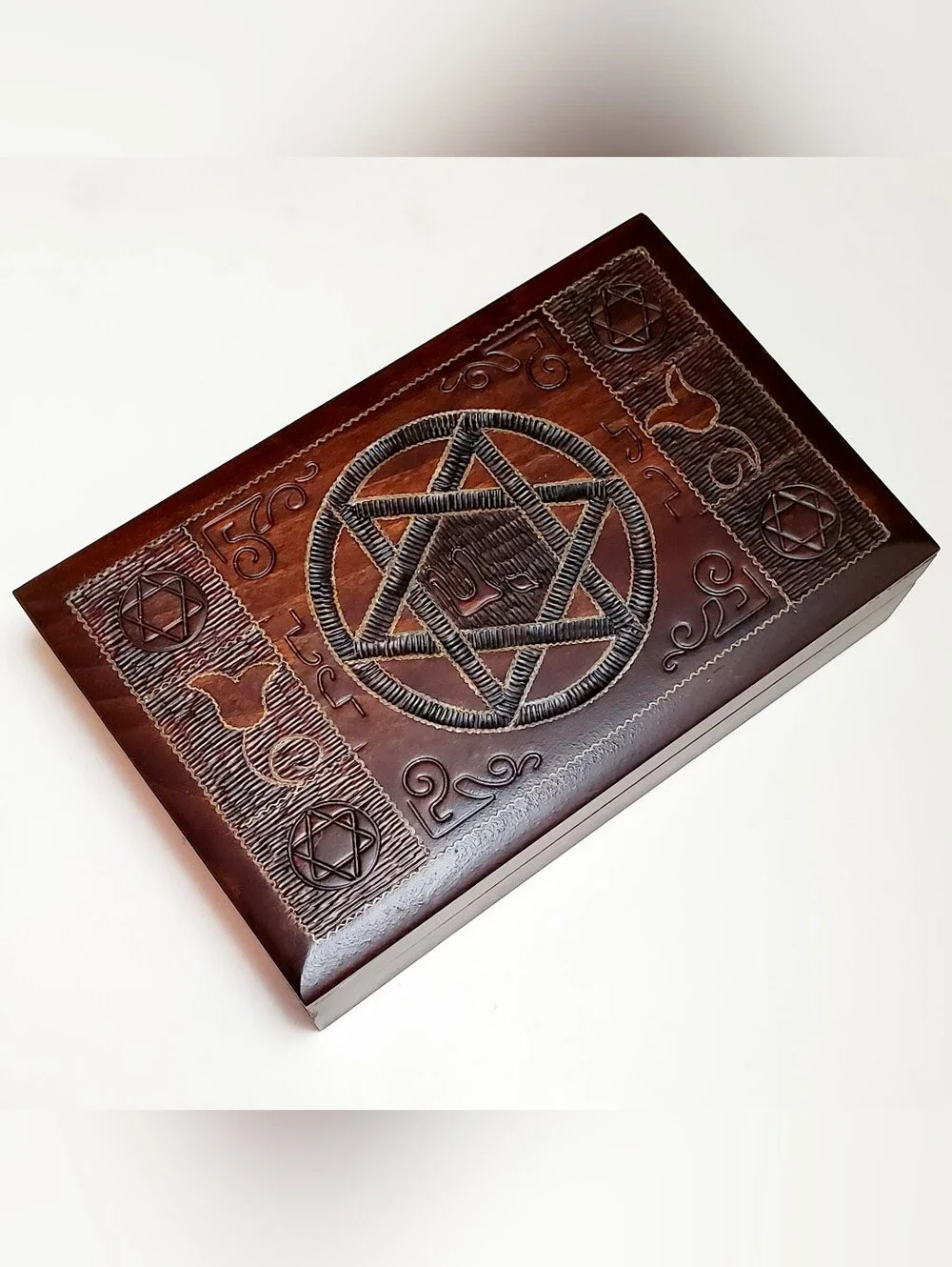 Judaicia Star Of David Handcrafted Wooden Keepsake Box Made In Poland